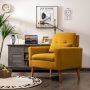 Linen Fabric Single Sofa Armchair with Waist Pillow for Living Room - Image 2