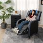 Blue PU Leather Massage Gaming Recliner Chair with Side Pockets - Image 1