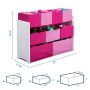 Delta Children Deluxe Multi-Bin Toy Organizer with Storage Bins, White/Pink Bins - Image 6