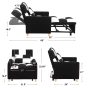 Aukfa Convertible Sleeper Chair Bed, Patchwork Pull Out Sofa Chair with Adjustable Backrest, Teddy - Black/White - Image 5