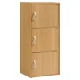 Hodedah 3 Shelf 3 Door Multi-Purpose Wooden Bookcase in Cherry Finish - Image 6