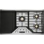 Monogram - 36 in. Wide 5 Burner Smart Built-In Gas Cooktop with Sapphire Glass Precision Knobs - Stainless Steel - Image 1