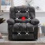 Ebello 36'' Massage Recliner Chair with Heat and Vibration – Soft Fabric Manual Reclining Chair for Living Room and Bedroom – Dark Gray - Image 1