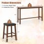 4-Piece Bar Table Set Counter-Height Table and 3 PVC Leather Upholstered Bar Stools - Image 4