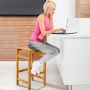 30-Inch Height Bar Chair with Saddle Shaped Seat and Sturdy Footrest - Set of 2 - Image 5