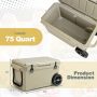 75 Quart Portable Cooler Rotomolded Ice Chest with Handles and Wheels - Image 4