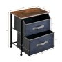 20 Inch Height Industrial Nightstand with 2 Pull-out Fabric Drawers - Image 3