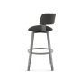 Stinson 26 in. Glossy Grey Metal Charcoal Mat Black Polyurethane Counter Stool - Image 2