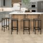 Set of 4 Gray Bar Stool Set 26 Inch Bar Chair with Metal Legs and Footrest - Image 2