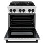 ZLINE - 30 in. Wide 4 Burner Autograph Legacy Dual Fuel Freestanding Range with Matte Black Accents - Stainless Steel/Matte Black Accents - Image 4
