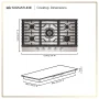 LG - SIGNATURE 36-in Wide Built-In Smart Gas Cooktop with 5 Burners, 24K BTU UltraHeat Dual Burner and LED Illuminated Knobs - Stainless Steel - Image 3