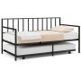 Twin Daybed Set with Metal Slat Support and Roll-Out Trundle - Black - Image 3