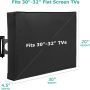 SunPatio Outdoor TV Cover Waterproof and Weatherproof, TV Screen Protector for 30-32 inch TV, Fits Most TV Mounts and Stands, with Built-in Remote Pocket for Outside LED LCD Flat Screen TVs, Black - Image 2