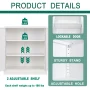Fesbos White Metal Storage Cabinets with Lock Door, Small Locker, Adjustable Shelves, Home, Office, Warehouse, Garage, Industrial, 36"h - Image 2
