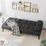 Advait Twin 65.35" Faux Leather Split Back Convertible Sofa - Image 2