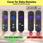 2 Pack Remote Case for Roku, Battery Cover for TCL Roku Smart TV Steaming Stick Remote, Roku TV Remote Cover Silicone Protective Controller Universal Sleeve Skin Glow in the Dark Blue and Green - Image 2