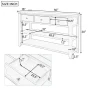 Retro and Modern Design 50 in. Blue Rectangle Pine Console Table with 3 Top Drawers and 2 Open Shelves - Image 3