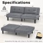 Convertible Folding Futon Sofa Bed with 6-Position Adjustable Backrest - Image 4