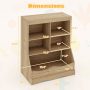34.5" Kids Bookshelf with 5 Bins for Playroom and Living Room - Image 4