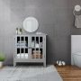 Glass Door Sideboard Console Storage Buffet Cabinet - Image 2
