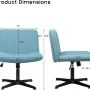 Waleaf Armless Office Desk Chair No Wheels,Fabric Padded Modern Swivel Vanity Chair,Height Adjustable Wide Seat Computer Chair - Image 6