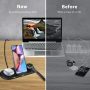 Wireless Charging Station 3 in 1, Fast Wireless Charger for Samsung Galaxy Watch 4, Active 2 Series and Galaxy Buds Series, Phone Charger Stand Dock Compatible with Samsung Galaxy S22 S20 Note(Black) - Image 3