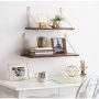 Vista 24 in. x 10 in. x 9 in. Walnut Brown/Gold Decorative Wall Shelf - Image 5