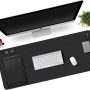 Dynadex Leather Desk Pad Protector, Mouse Pad, Office Desk Mat, Non-Slip PU Leather Desk Blotter, Laptop Desk Pad, Waterproof Desk Writing Pad for Office and Home (Black/Velvet, 35.4 x 17) - Image 3