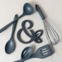 Thyme & Table 18-Piece Non-stick Diecast Cookware & Silicone Utensil Set, Pots and Pans Set - Atlantic Blue - Image 5