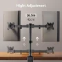 Dual Monitor Stand for 13 to 32 Inch Screens, Desk Mount with C-Clamp, Each Arm Holds 17.6 lbs, Double Monitor Mount Full Motion Adjustability for Height, Swivel, Tilt, and Rotation, Max 100x100mm - Image 6