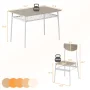 Ktaxon Modern Dining Table and Chair Set for 4, 5 Pieces Breakfast Diner Table Set with 4 Chairs and Storage Rack for Kitchen Dining Room, Oak White - Image 5