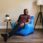 Big Joe Dorm Bean Bag Chair with Drink Holder and Pocket for Teens and Kids, Two Tone Blue, Durable Easy-Clean Polyester Nylon Blend, 3 foot Gaming and Reading Nook Seat, Refillable - Image 6