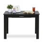Furinno Jaya Writing Desk with Drawer, 15108BKW, Black - Image 4