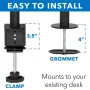 Full Motion Dual Monitor Desk Mount Fits 32 in. Monitors - Image 5