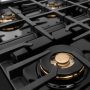 ZLINE - 30 in. Wide 4 Burner Autograph Black Steel Classic Gas Cooktop DuoPro and Bronze Accents (PCRTBZ-30-CB) - Black Stainless Steel - Image 4