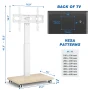 RTVR Modern Rolling TV Stand for 32 to 70 inch Screens, White Floor Portable TV Stand with Wooden Base - Image 3
