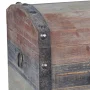 Household Essentials Large Wooden Storage Trunk, Weathered Wood with Paint Finish, Hinged Lid with Metal Accents - Image 3