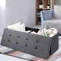 Large Fabric Folding Storage Chest - Dark Gray - Image 5