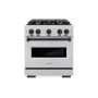 ZLINE - 30 in. Wide 4 Burner 4.2 cu. ft.  Autograph Classic Dual Fuel Freestanding Range with Matte Black Accents - Stainless Steel - Image 1