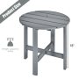 18 Inch Patio Round Side Wooden Slat End Coffee Table for Garden - Image 3