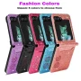 K-Lion for Samsung Galaxy Z Flip 5 Glitter Wallet Case,Bling Glossy Back Card Holder Slim Case Stand Function Shockproof 360 Degree Full Protection Case Cover for Galaxy Z Flip 5, Purple - Image 6