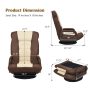 Foldable 360-Degree Swivel Gaming Floor Chair with Adjustable Backrest - Brown - Image 4