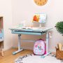 Height-Adjustable Kids Desk with Tilt Desktop and Book Stand - Blue - Image 1
