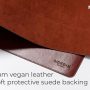 Nordik Leather Desk Mat - Whiskey Brown - Cable Organizer - Premium Mouse Mat & Desk Pad Protector - 35 X 17 Inch - Felt Vegan Leather - Large Office Mouse Pad & Blotter - Image 4