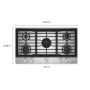 KitchenAid - 36 in. Gas Cooktop with 5 Burners and Integrated Wok Grate - Stainless Steel - Image 4