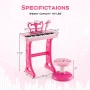 37-Key Kids Piano Keyboard Toy Musical Electronic Instrument with Stool Pink - Image 6
