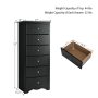 6 Drawers Chest Dresser Clothes Storage Bedroom Furniture Cabinet - Black - Image 3