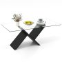 47 Inch Rectangle Glass Coffee Table Modern Center Table with Tempered Glass Tabletop - Image 3