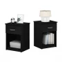 Furinno Tidur Nightstand with Handle with One Drawer, Set of 2, Americano - Image 5