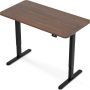 HAIAOJIA Height Adjustable Electric Standing Desk - 47 x 24 Inch Whole Piece Top Sit Stand Desk Computer Desk - Stand Up Desk for Home Office (Black Frame + Walnut Top) - Image 1